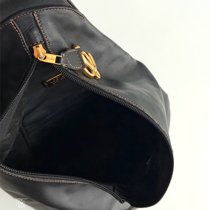 95新🫰🏻 LOEWE 羅意威 Anton Sling 後背包 斜背包 黑色金釦-3