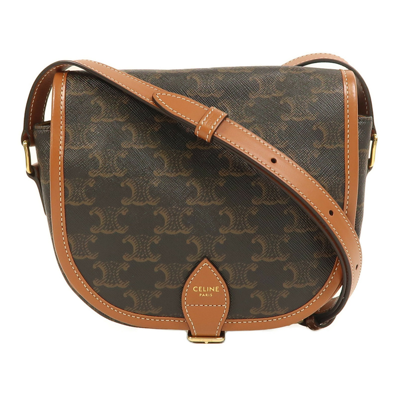 CELINE 塗層帆布Folco金扣肩背袋-0