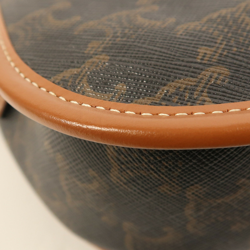 CELINE 塗層帆布Folco金扣肩背袋-12