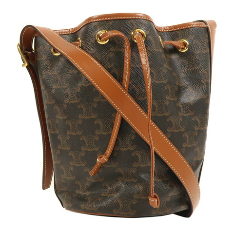 CELINE 塗層帆布Triomphe Bag金扣肩背袋