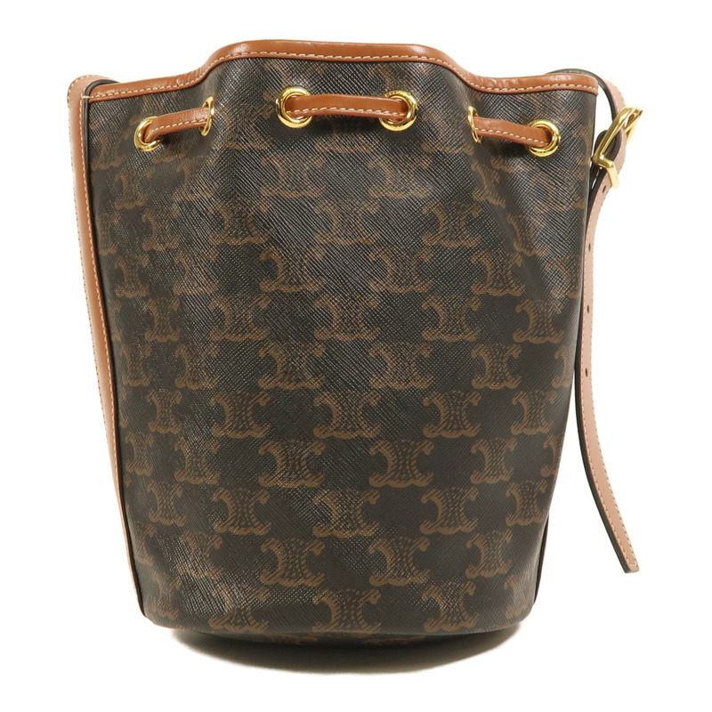 CELINE 塗層帆布Triomphe Bag金扣肩背袋-1