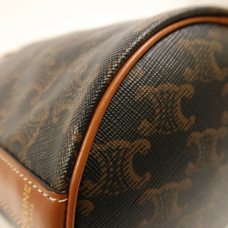 CELINE 塗層帆布Triomphe Bag金扣肩背袋-12