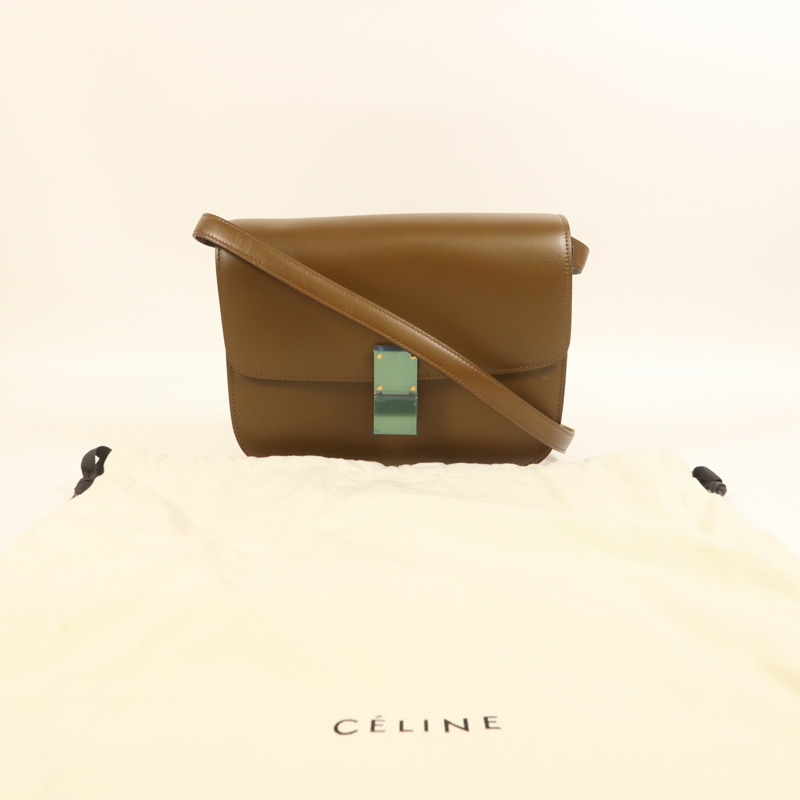 CELINE 牛皮皮革Classic Box金扣肩背袋-8