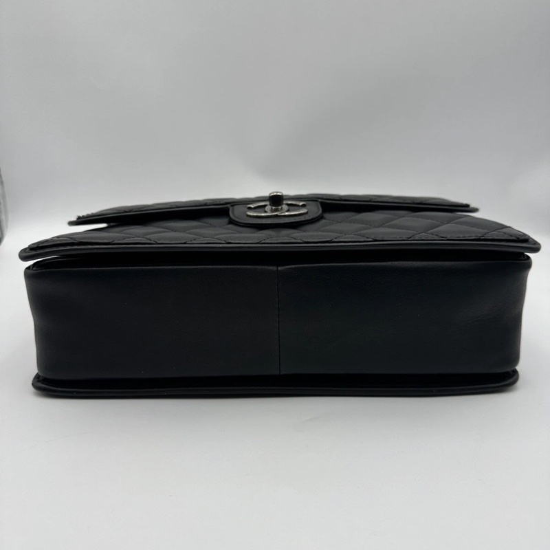 Chanel香奈兒 Citizen Zip CC 翻蓋包單肩包黑色 羊皮-2