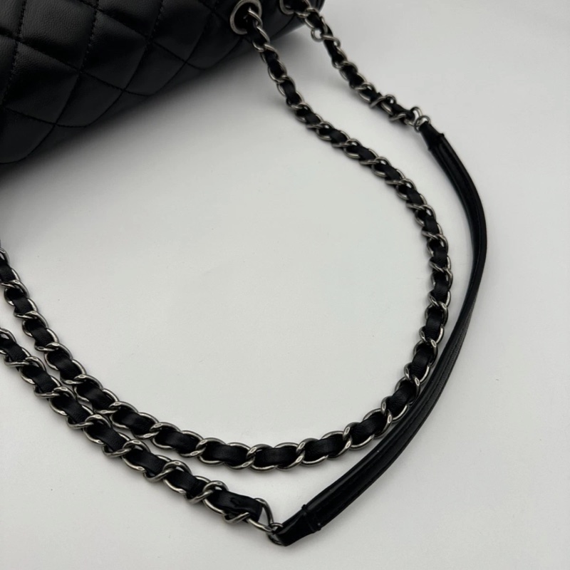 Chanel香奈兒 Citizen Zip CC 翻蓋包單肩包黑色 羊皮-9