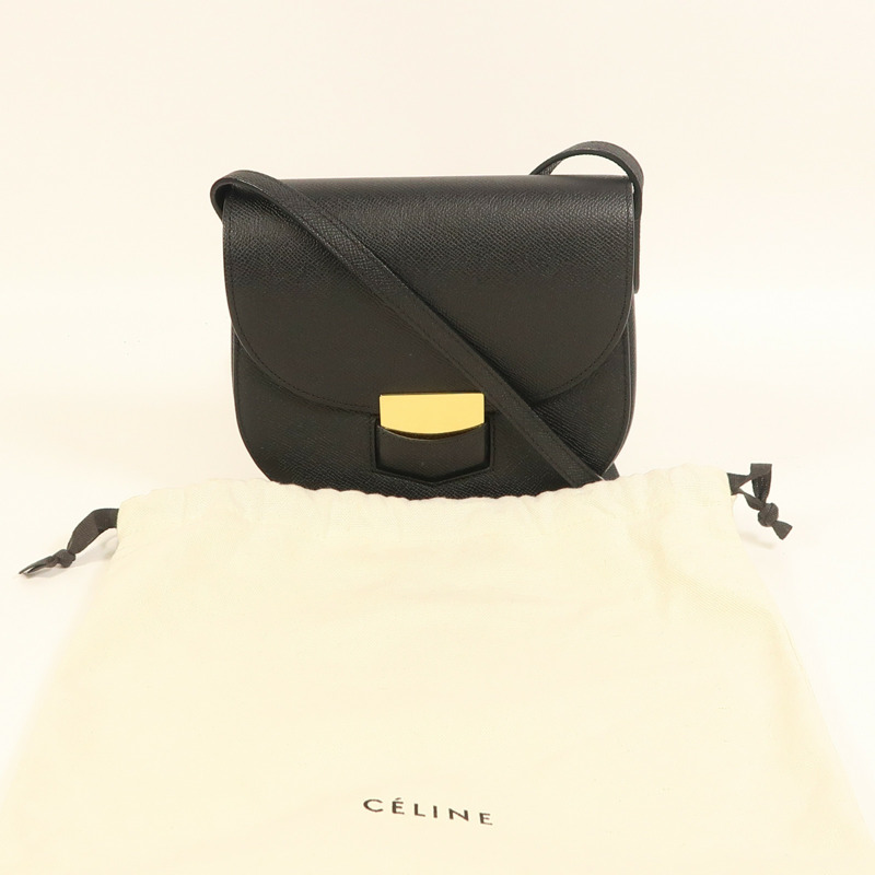 CELINE 牛皮皮革Trotteur Small金扣肩背袋-8
