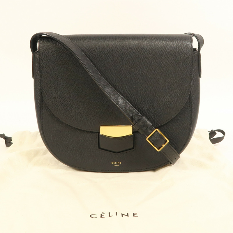 CELINE 牛皮皮革Trotteur金扣肩背袋-8