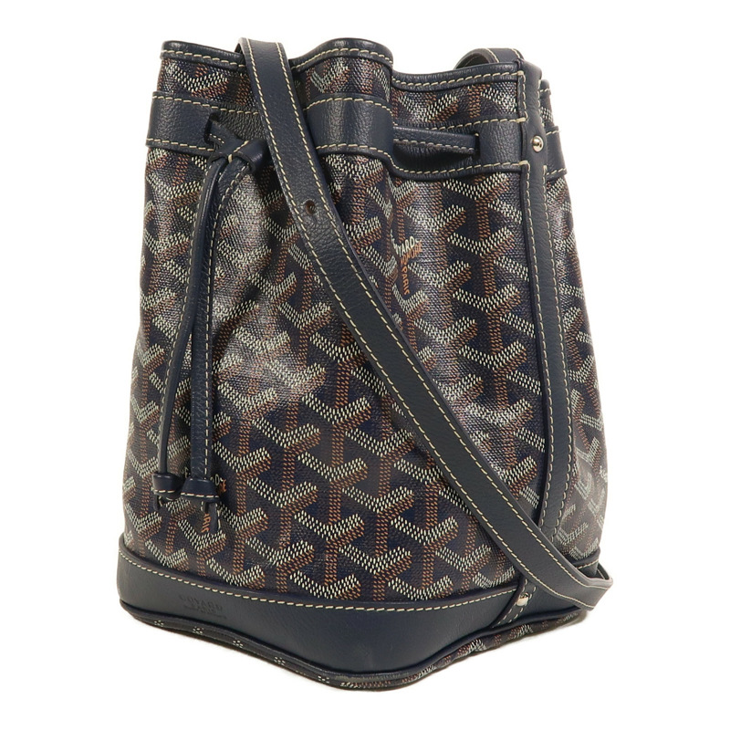 GOYARD 塗層帆布Petit Flot Bucket銀扣肩背袋-2