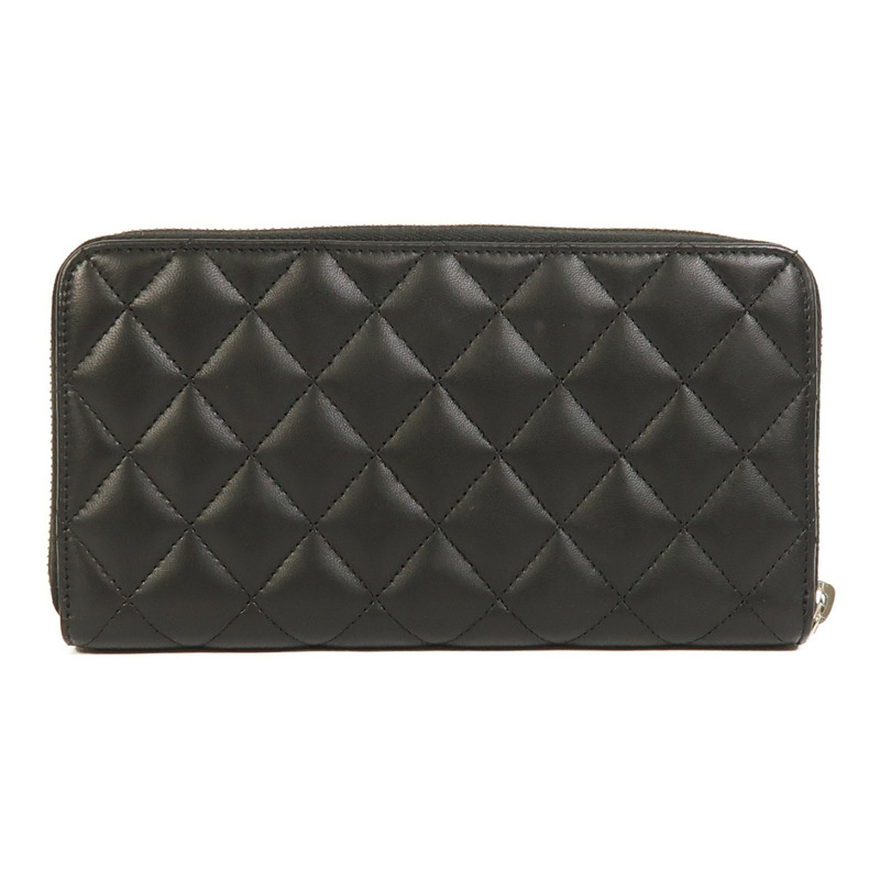 CHANEL 牛皮皮革Zipper Long Wallet銀扣長錢包-1