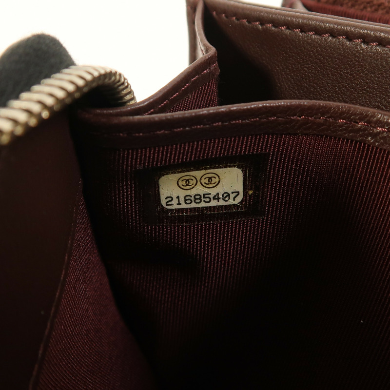 CHANEL 牛皮皮革Zipper Long Wallet銀扣長錢包-6