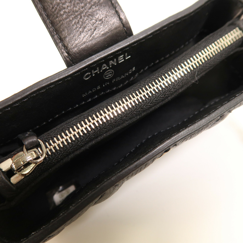 CHANEL 牛皮皮革Chain Shoulder銀扣鏈帶肩背袋-4