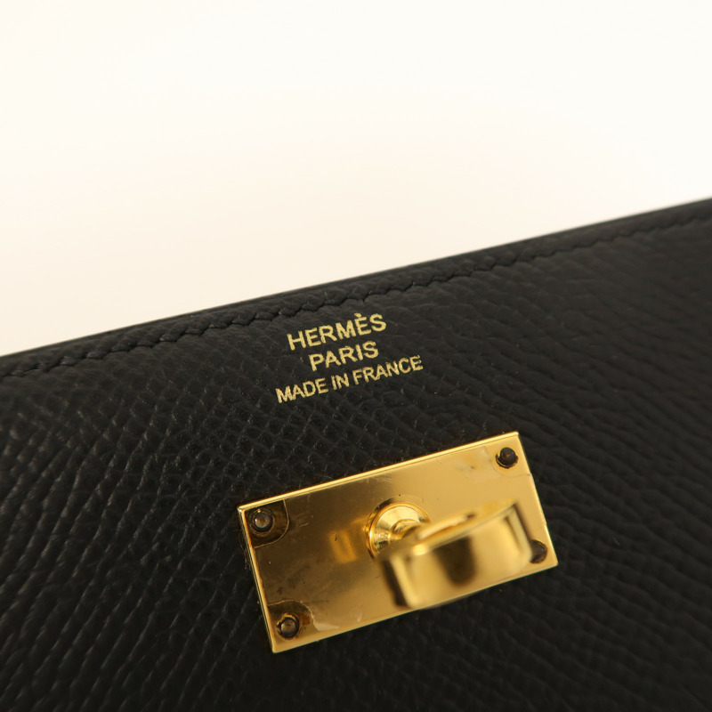 HERMES Epsom皮革Kelly Compact Wallet金扣錢包-6