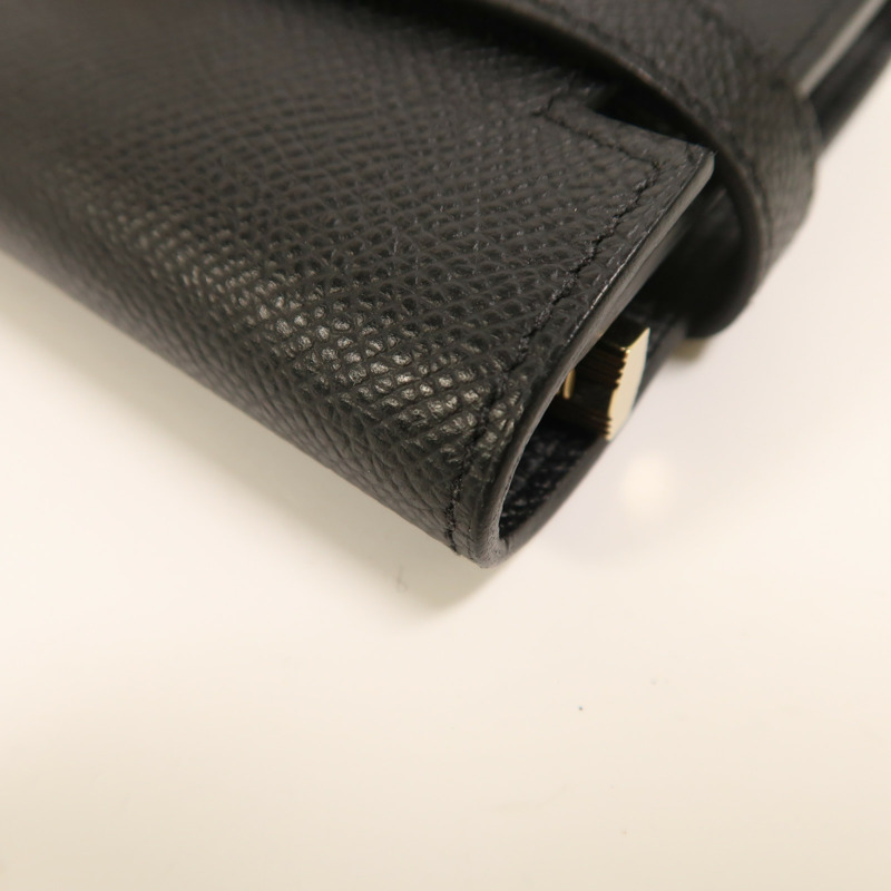 HERMES Epsom皮革Kelly Compact Wallet金扣錢包-12