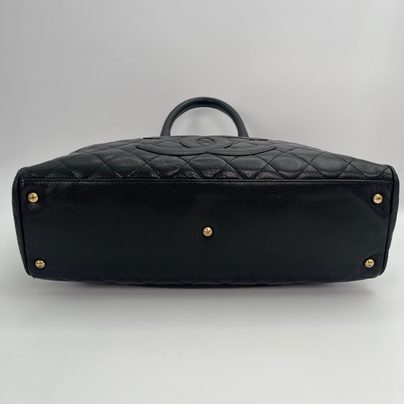 「JL精品代購」香奈兒黑金牛皮大logo手提保齡球小號-6