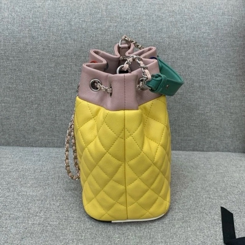 Chanel香奈兒巴黎古巴抽繩水桶包絎縫女士單肩包-2