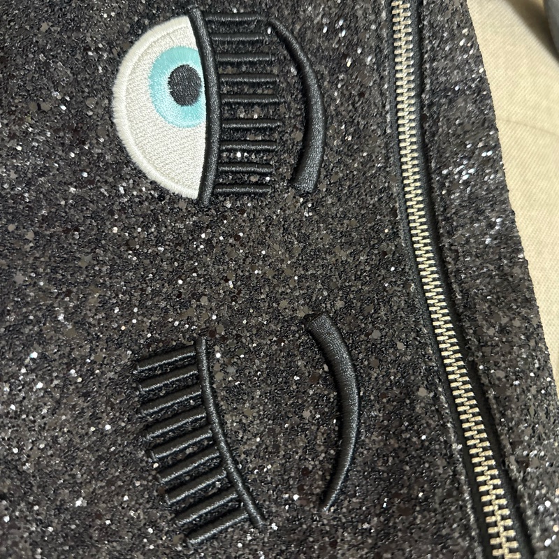Chiara Ferragni 黑色閃光腰包 (glitter belt bag)-4