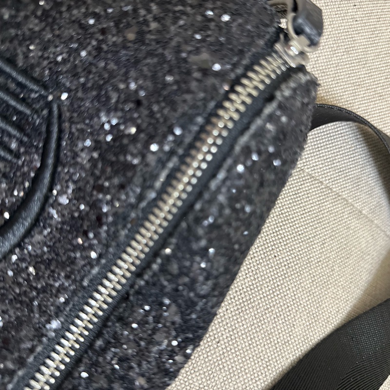 Chiara Ferragni 黑色閃光腰包 (glitter belt bag)-5