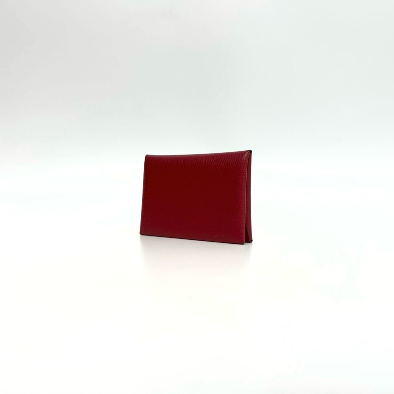HERMES 5X辣椒紅Calvi Duo卡包H083035-1