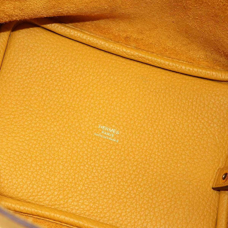 Hermes Hermès Picotin Lock PM 手提包，採用 Taurillon Clemence 皮革，並帶有“Jaune Ambre”Y 印章。-6