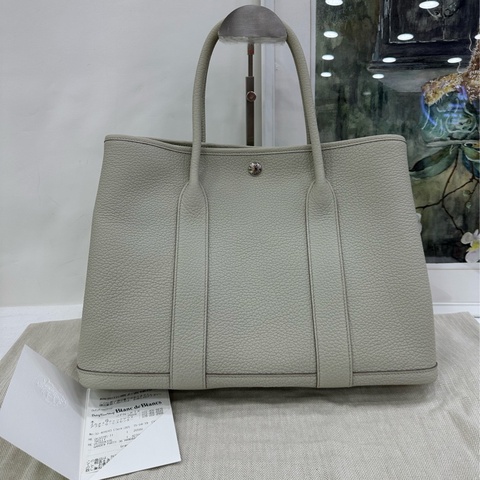 Hermes 愛馬仕Garden party花園36 冰川白 C刻 有購證