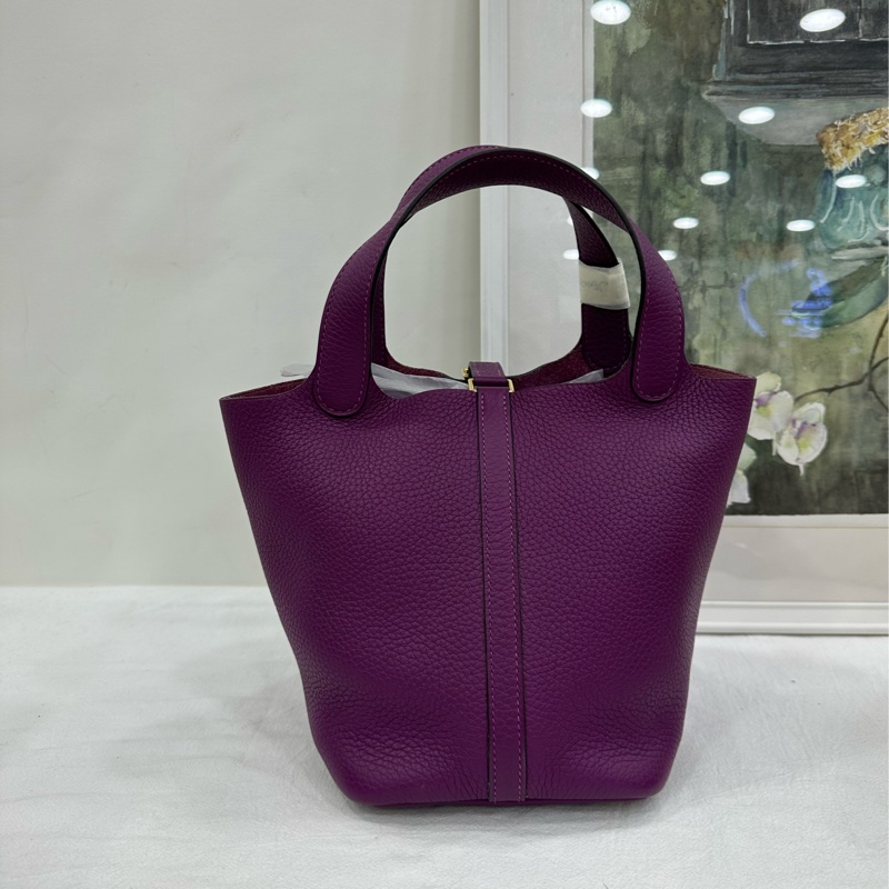 Hermes愛馬仕 picotin18 菜籃18 P9海葵紫 金扣 TC皮 Z刻 有後續-2