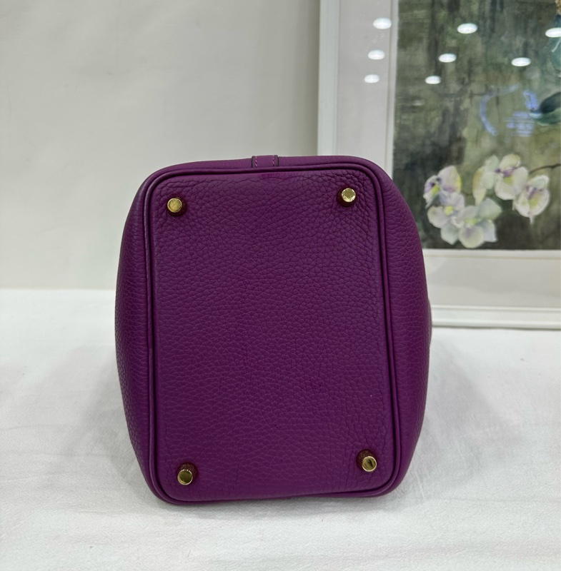 Hermes愛馬仕 picotin18 菜籃18 P9海葵紫 金扣 TC皮 Z刻 有後續-5