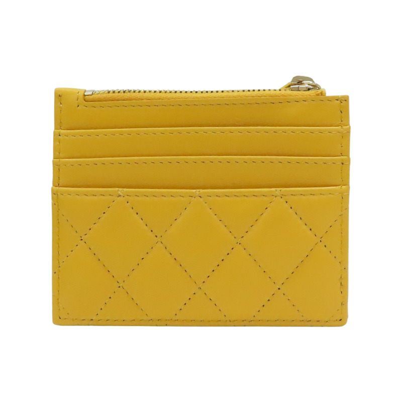 橘色 菱格紋羊皮 卡夾 名片夾 【CHANEL 香奈兒】-1