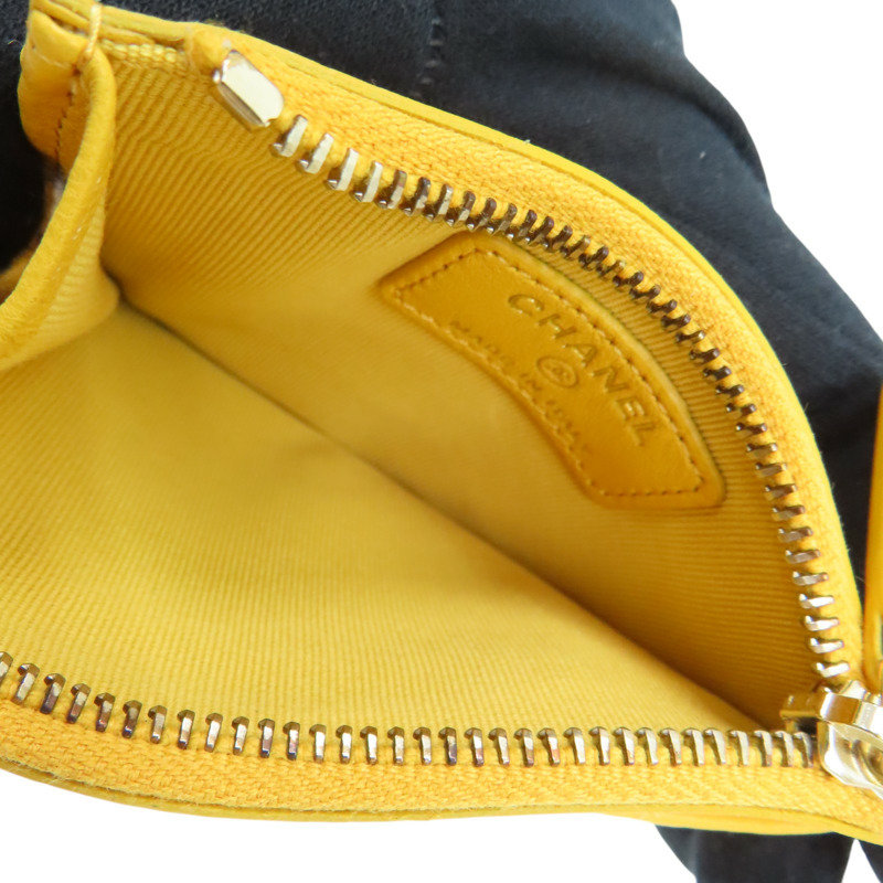 橘色 菱格紋羊皮 卡夾 名片夾 【CHANEL 香奈兒】-4