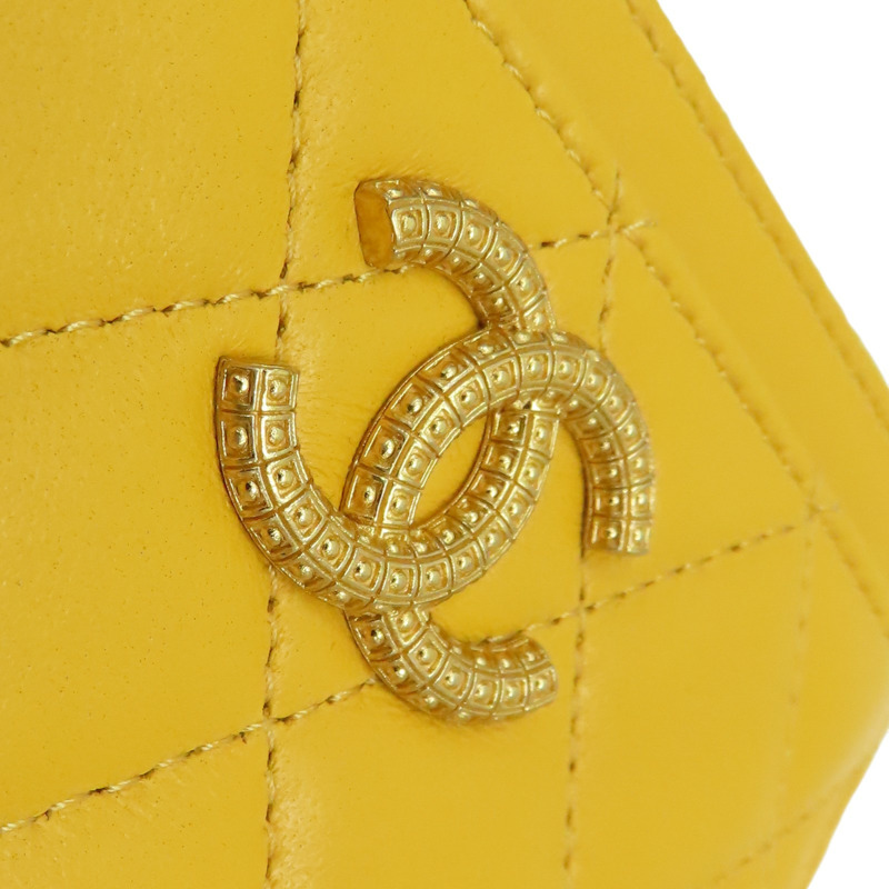 橘色 菱格紋羊皮 卡夾 名片夾 【CHANEL 香奈兒】-9