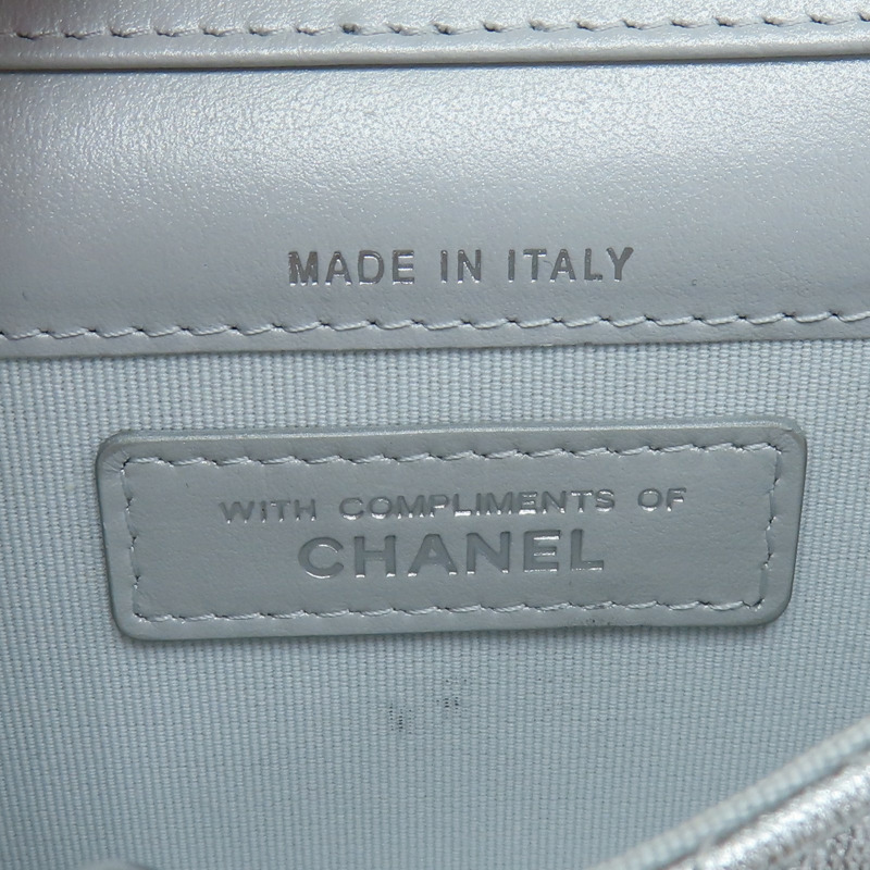 銀色 菱格紋 牛皮 星星 肩背包【CHANEL 香奈兒】-6