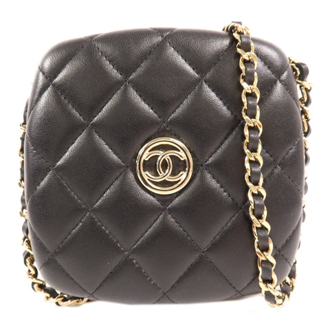 CHANEL 羊皮皮革Chain Shoulder金扣鏈帶肩背袋