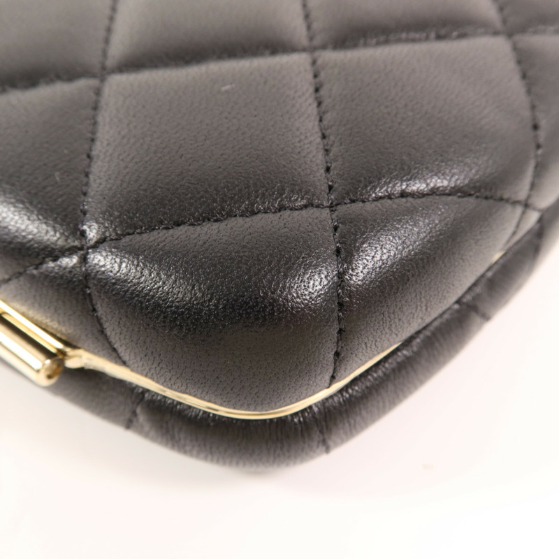 CHANEL 羊皮皮革Chain Shoulder金扣鏈帶肩背袋-10