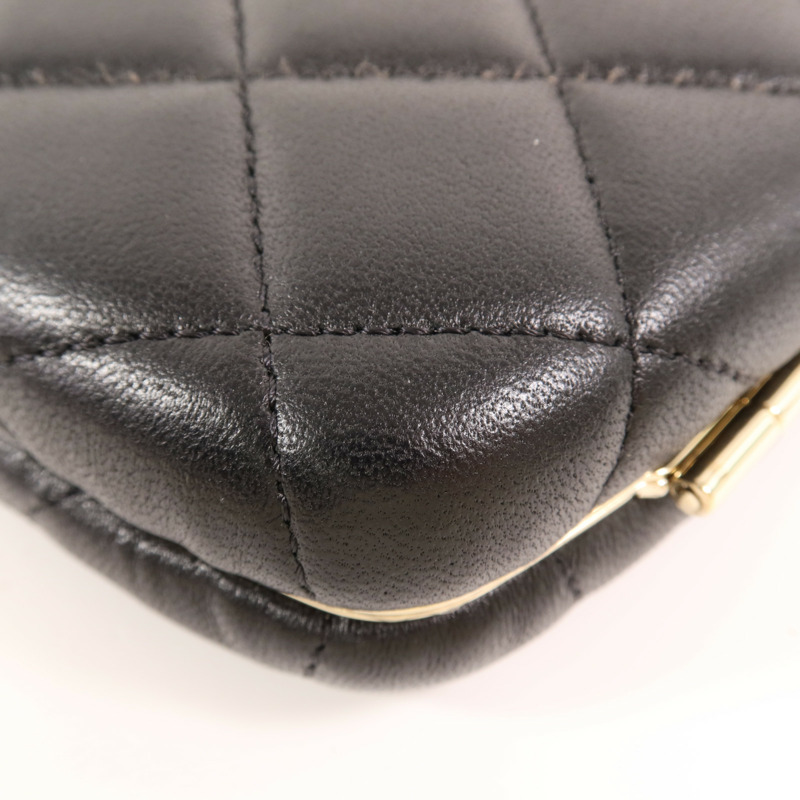 CHANEL 羊皮皮革Chain Shoulder金扣鏈帶肩背袋-11