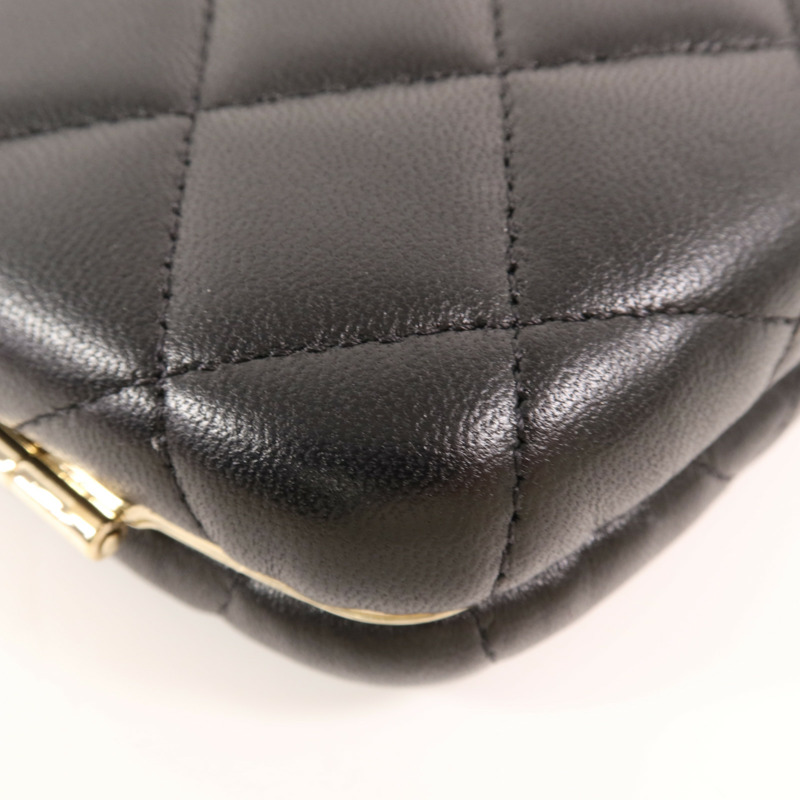 CHANEL 羊皮皮革Chain Shoulder金扣鏈帶肩背袋-12