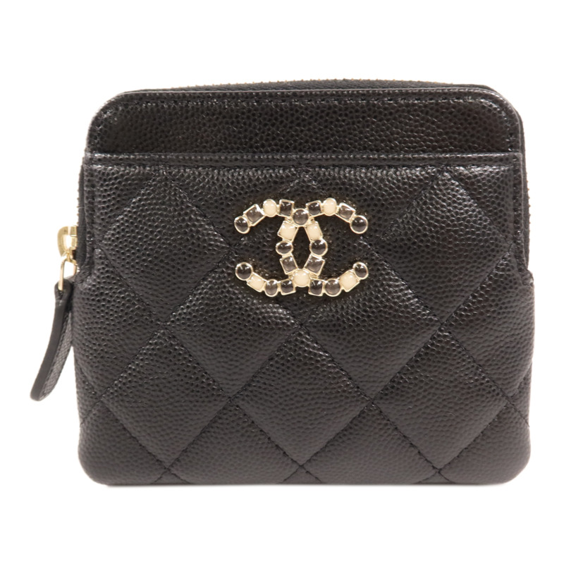 CHANEL 牛皮皮革Wallet金扣錢包-0