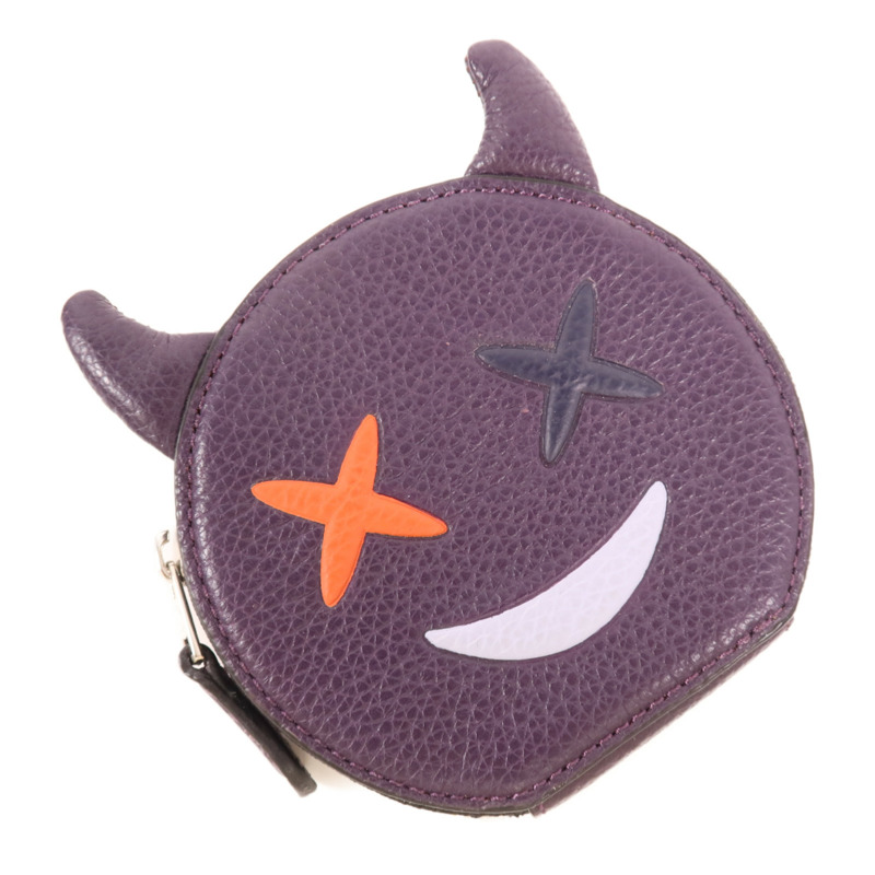 COACH 牛皮皮革Coins Case銀扣零錢包-2