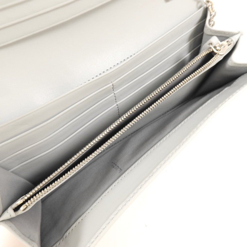 FENDI 牛皮皮革Wallet On Chain銀扣鏈帶肩背袋-4