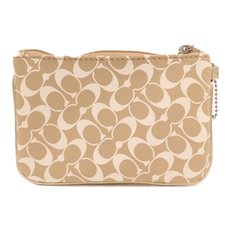 COACH 塗層帆布Pouch銀扣手拿包-1