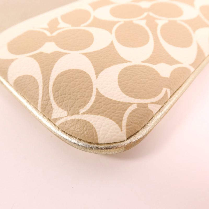 COACH 塗層帆布Pouch銀扣手拿包-7