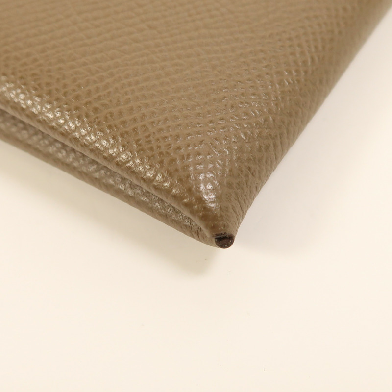 HERMES Epsom皮革Calvi Card Holder銀扣卡片套-10