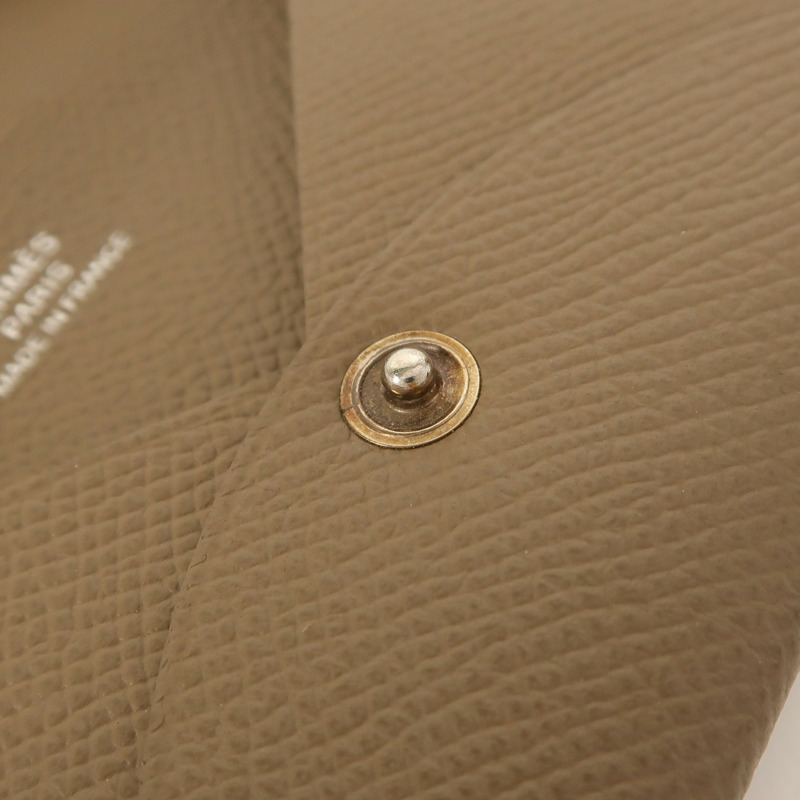 HERMES Epsom皮革Calvi Card Holder銀扣卡片套-11