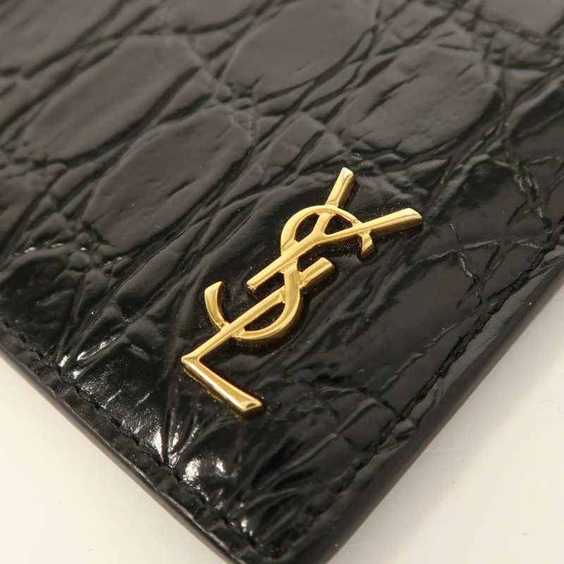 SAINT LAURENT 牛皮皮革Card Case金扣卡片套-11