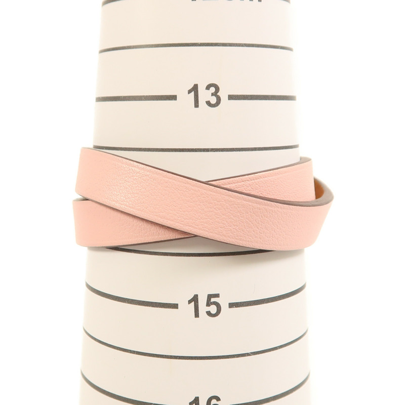 HERMES Swift皮革Mini Kelly Double Tour手鐲Rose Sakura-9