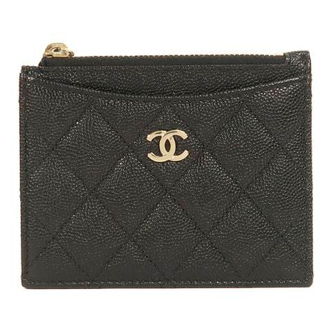 CHANEL 牛皮皮革Card Case金扣卡片套
