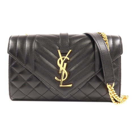 SAINT LAURENT 牛皮皮革Small Envelope金扣鏈帶肩背袋