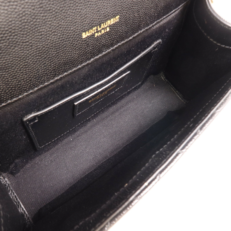 SAINT LAURENT 牛皮皮革Small Envelope金扣鏈帶肩背袋-4