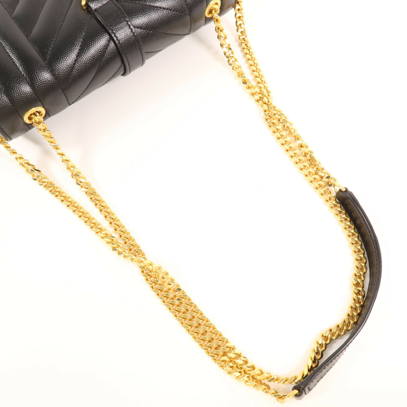 SAINT LAURENT 牛皮皮革Small Envelope金扣鏈帶肩背袋-7