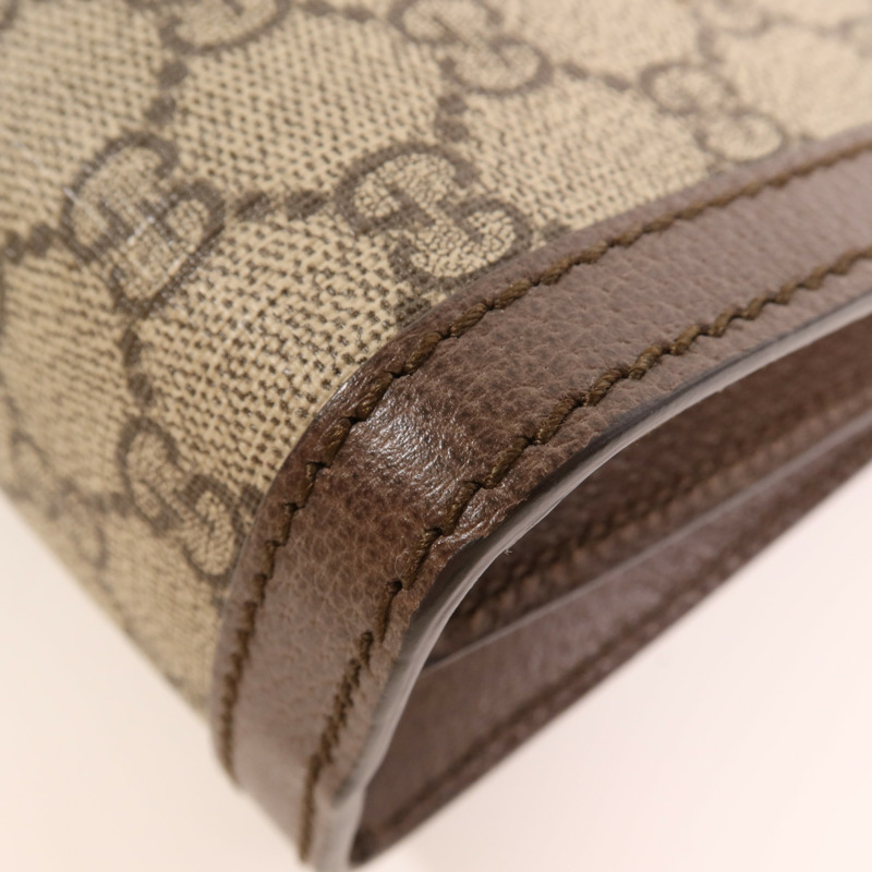 GUCCI 塗層帆布/牛皮皮革Shoulder Bag金扣鏈帶肩背袋-10