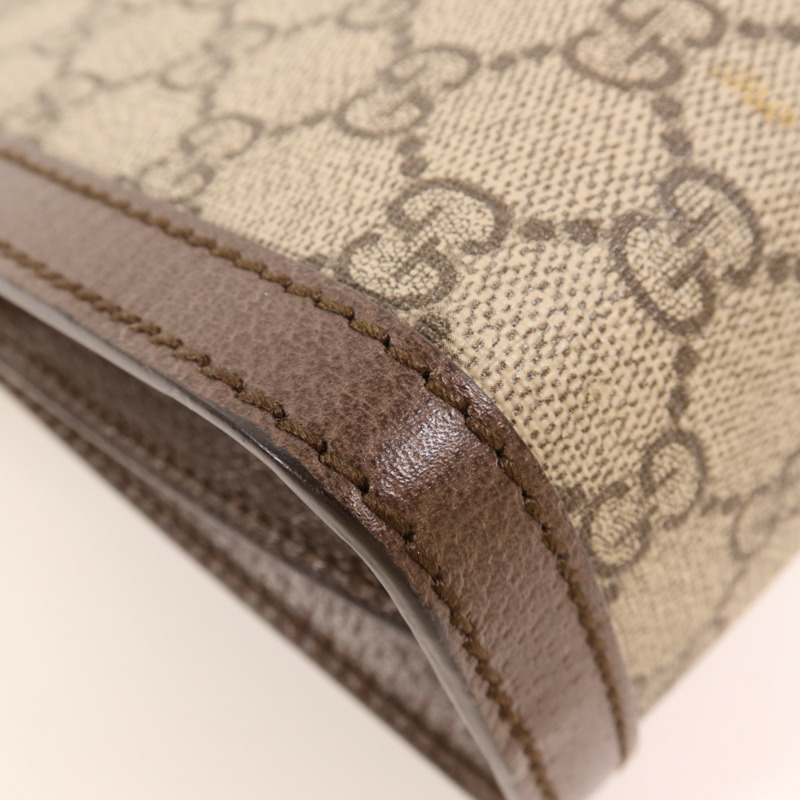 GUCCI 塗層帆布/牛皮皮革Shoulder Bag金扣鏈帶肩背袋-11