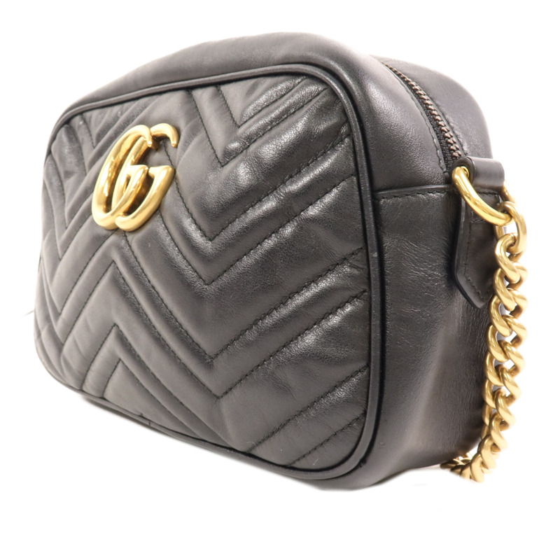 GUCCI 牛皮皮革GG Marmont Small Camera Bag金扣肩背袋-2